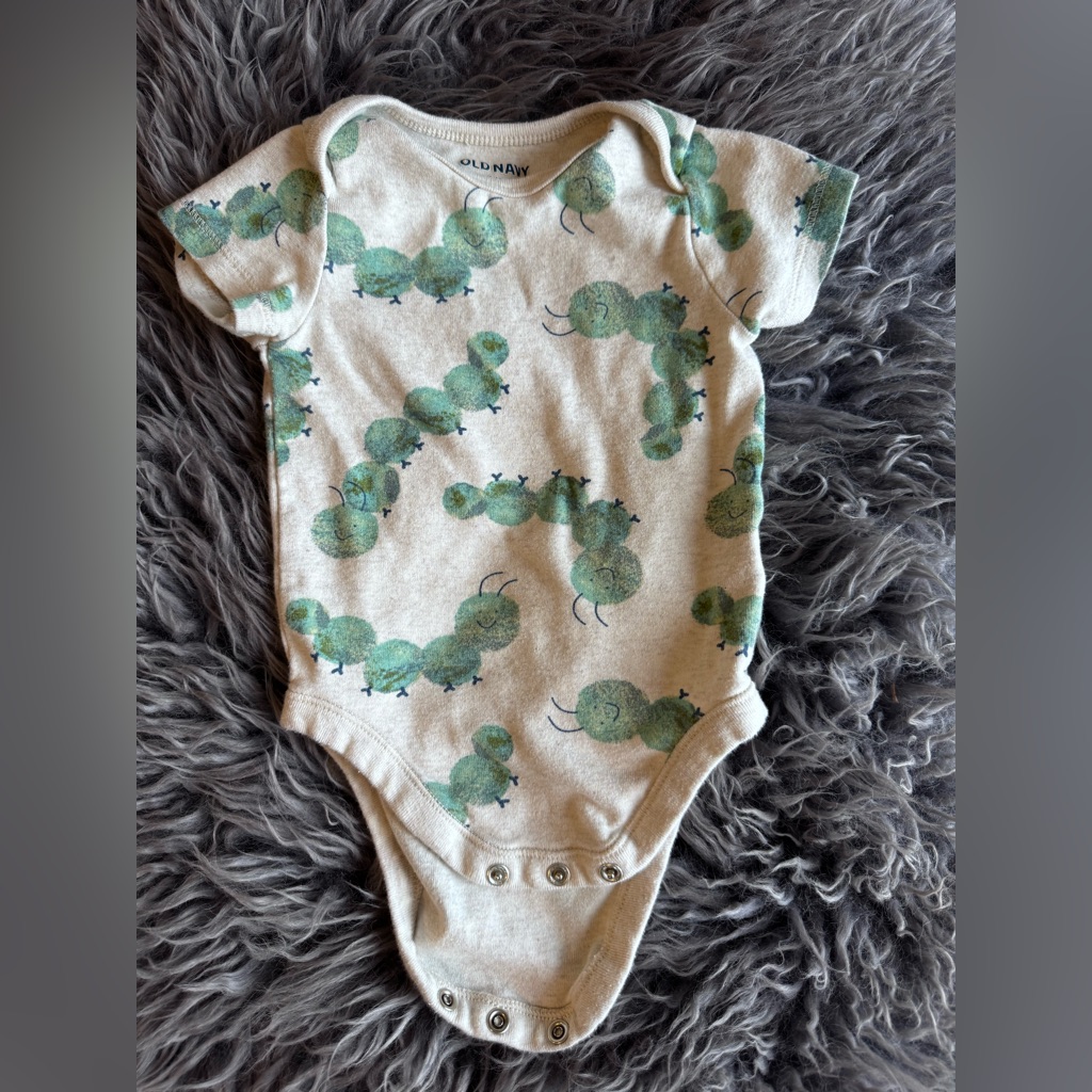 Caterpillar Print Baby One-Piece